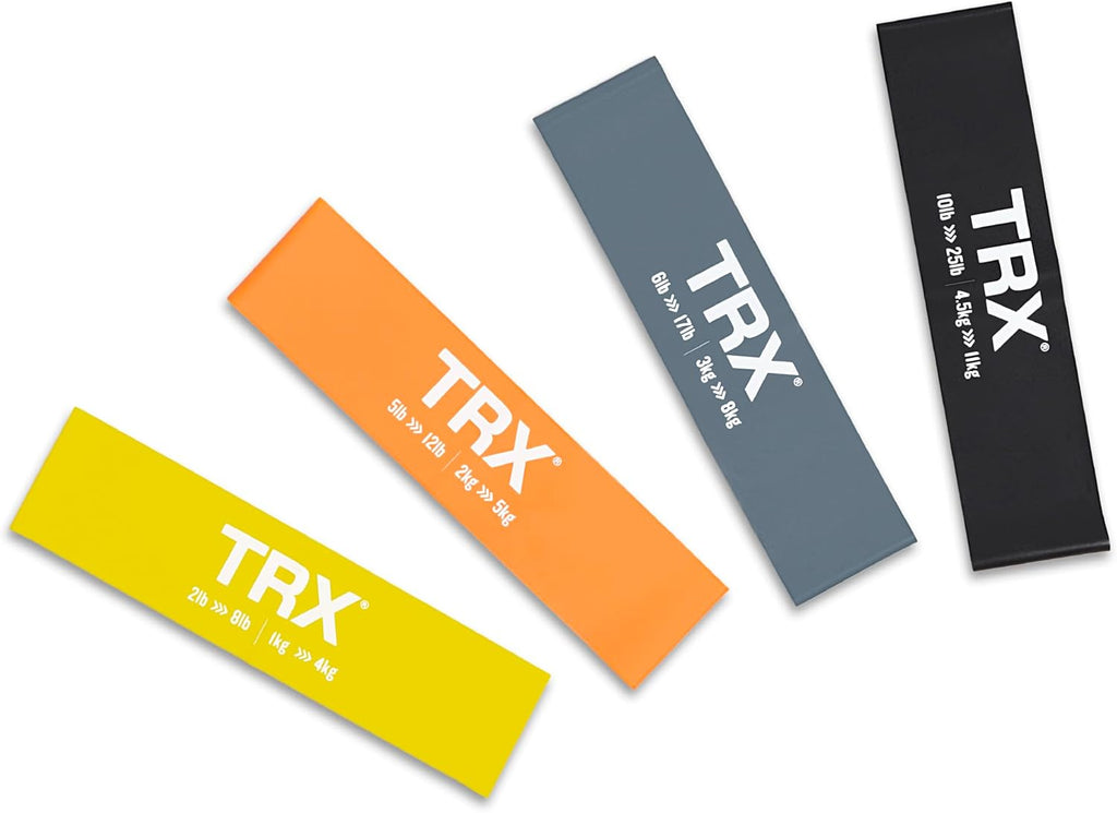 TRX Training Exercise Bands - Portable Workout Equipment for All Fitness Levels | Set of 4