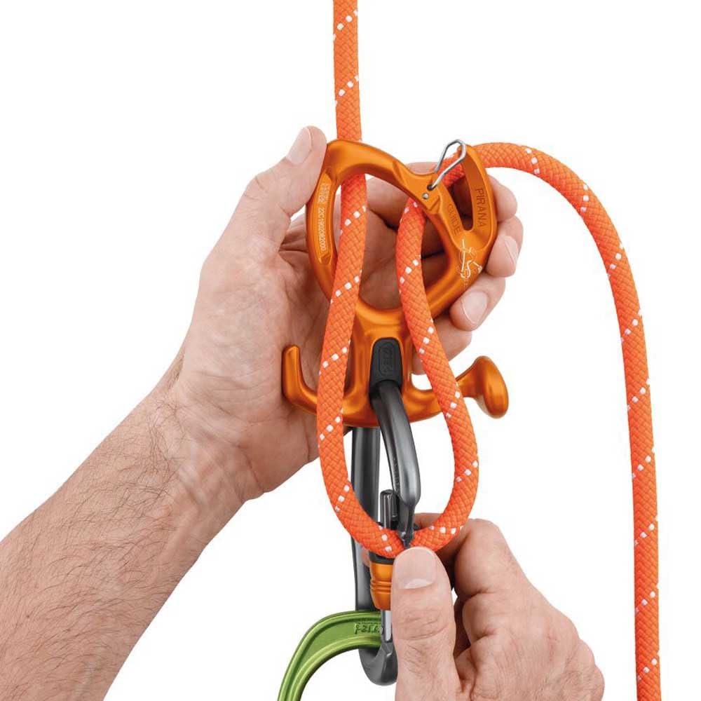 PETZL PIRANA Guide Adjustable Friction Descender for Canyoning (Orange)