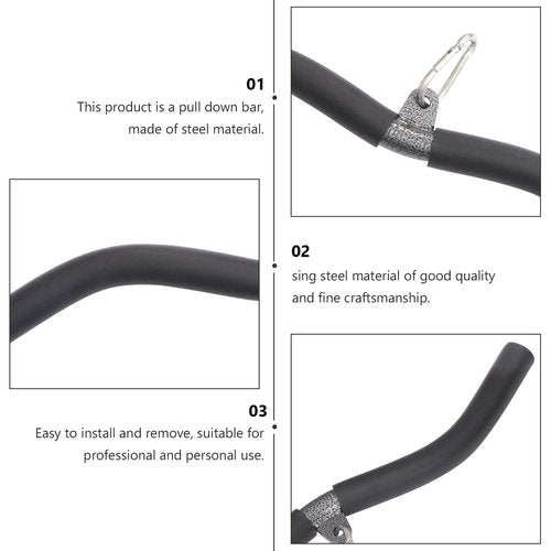 BESPORTBLE Steel Bow Pull Rod Cable Bar for Home Gym Strength Training Exercise Machine Attachment for Biceps Triceps Back and Shoulders Workout