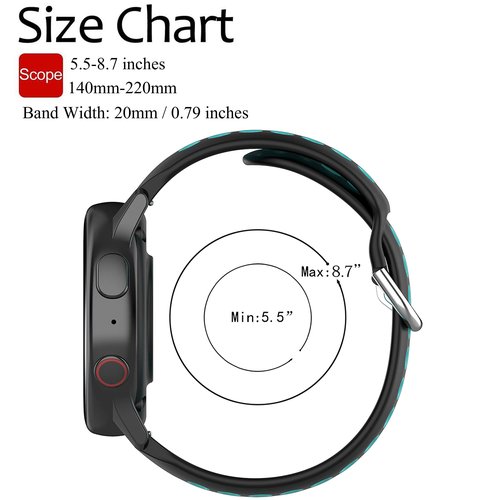QGHXO Breathable Band for Amazfit GTS 4/4 Mini/3/2/2e/ GTR Mini/GTR 42mm/Active, Soft Silicone Band Replacement for Amazfit Bip 3/3 Pro/U Pro/S lite/Lite/S/U
