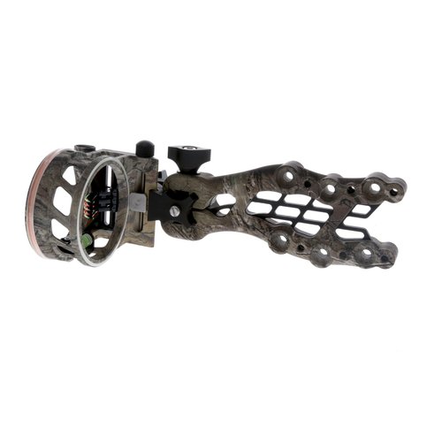 TRUGLO Carbon Hybrid 5-Pin Durable Ultra-Lightweight Micro-Adjustable Bow Sight with Large Circular Field of View, Toolless Micro Adjustment, Real-Tree Camo