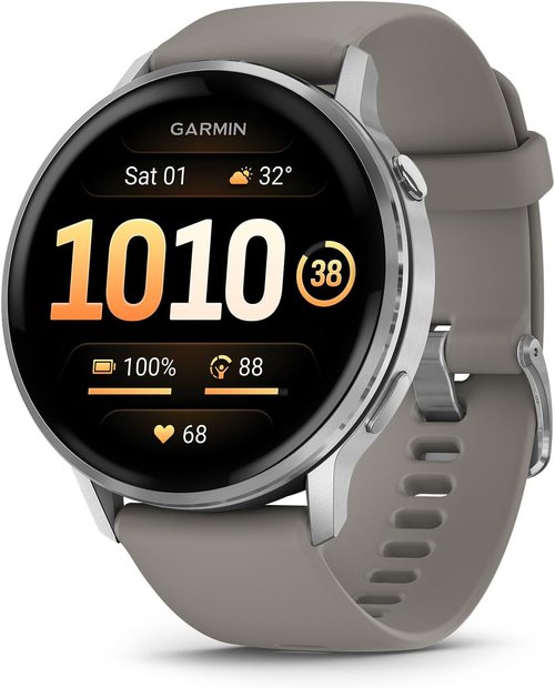 Garmin Venu® 4 GPS Smartwatch - Advanced Health Tracking, 45mm, Bright Display, 12-Day Battery Life, Silver