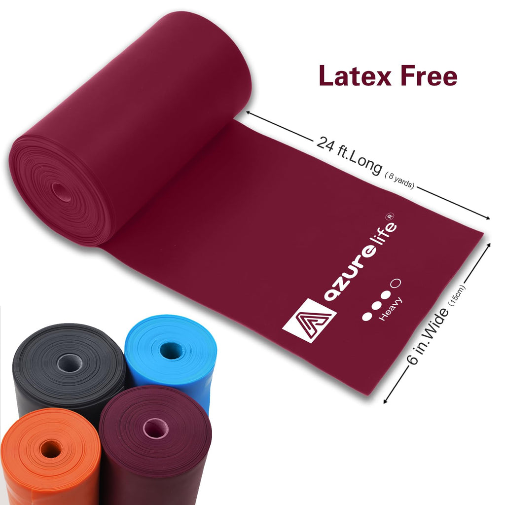 A AZURELIFE Professional Individual Exercise Resistance Bands, Single 5, 6,7 Ft or 8 Yards Elastic Bands, Non-Latex Stretch Bands for PT, Yoga, Pilates, Rehab, at-Home or The Gym Workouts