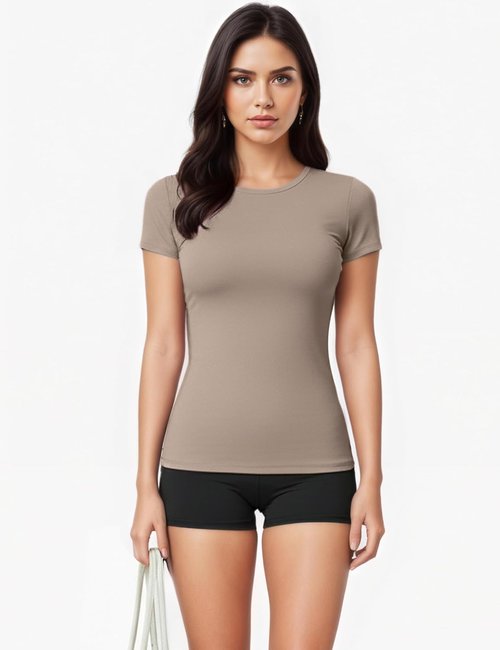 Kinglaman Women's Slim Fit Crew Neck T-Shirts - 5 Pack Casual Summer Tees for Workout & Everyday Wear