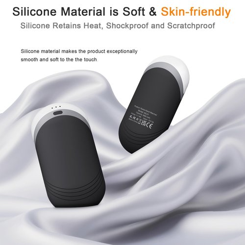 Karecel Thermally Conductive Silicone Rechargeable Hand Warmers 2 Pack, 6000mAh Double-Sided Heat AI Electric Hand Warmer, Portable Pocket Handwarmer, Fits in Gloves, Slim, Shockproof, Women Men Gifts