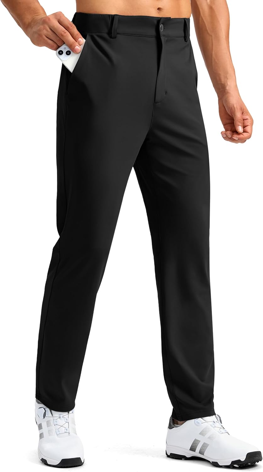 Soothfeel Men's Golf Pants - Slim Fit Stretch Sweatpants with 5 Pockets | Casual Travel & Work Wear