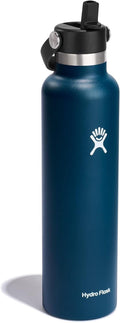 Hydro Flask Water Bottle - Insulated Stainless Steel - Leakproof Straw Lid, 24 Oz Indigo Blue