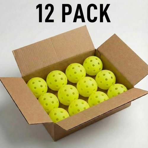 Ginullus X Blazestar Pickleball Balls 12 Pack, 40 Holes Outdoor Pickleball, 1 Piece Rotation Molding，USAPA Standard