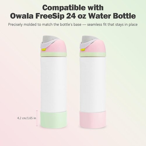 2PCS Silicone Boot for Owala 24oz FreeSip Water Bottle, Anti-Slip Scratch-Resistant Bottom Sleeve, Protective Sports Bottles Accessories, BPA-Free