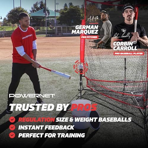 PowerNet Crushers & Weighted Baseballs - Softball Hitting Trainer for Speed Power & Coordination, Set of 24 Balls with Practice Bucket
