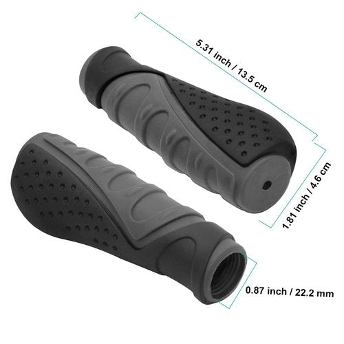 TRELC Antislip Bicycle Handlebars Grips Protector for Bicycle/Mountain Bike/Road Bike/Folding Bike (Black+Grey)