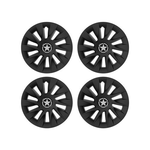 8 Inch Golf Cart Hub Caps Wheel Covers for EZGO Yamaha Club Car Accessories, 4PCS Snap-On Plastic Hubcaps Chrome Finish 8" Wheel Covers Rim Cover Tire Hub Cap Hubcap Golf Cart, Matte Black