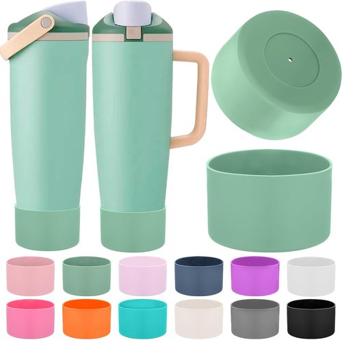 Mity Rain Protective Silicone Boots for Owala 30oz & 40oz FreeSip Sway Bottles - Sage Green, Enhances Stability & Prevents Scratches