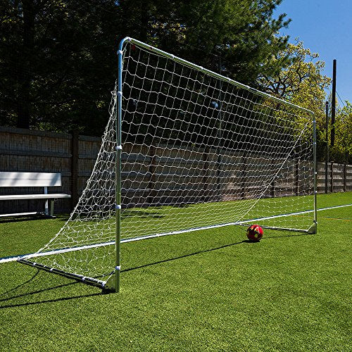 Franklin Sports Folding Steel Soccer Goal 12' x 6' - Silver, Quick Setup