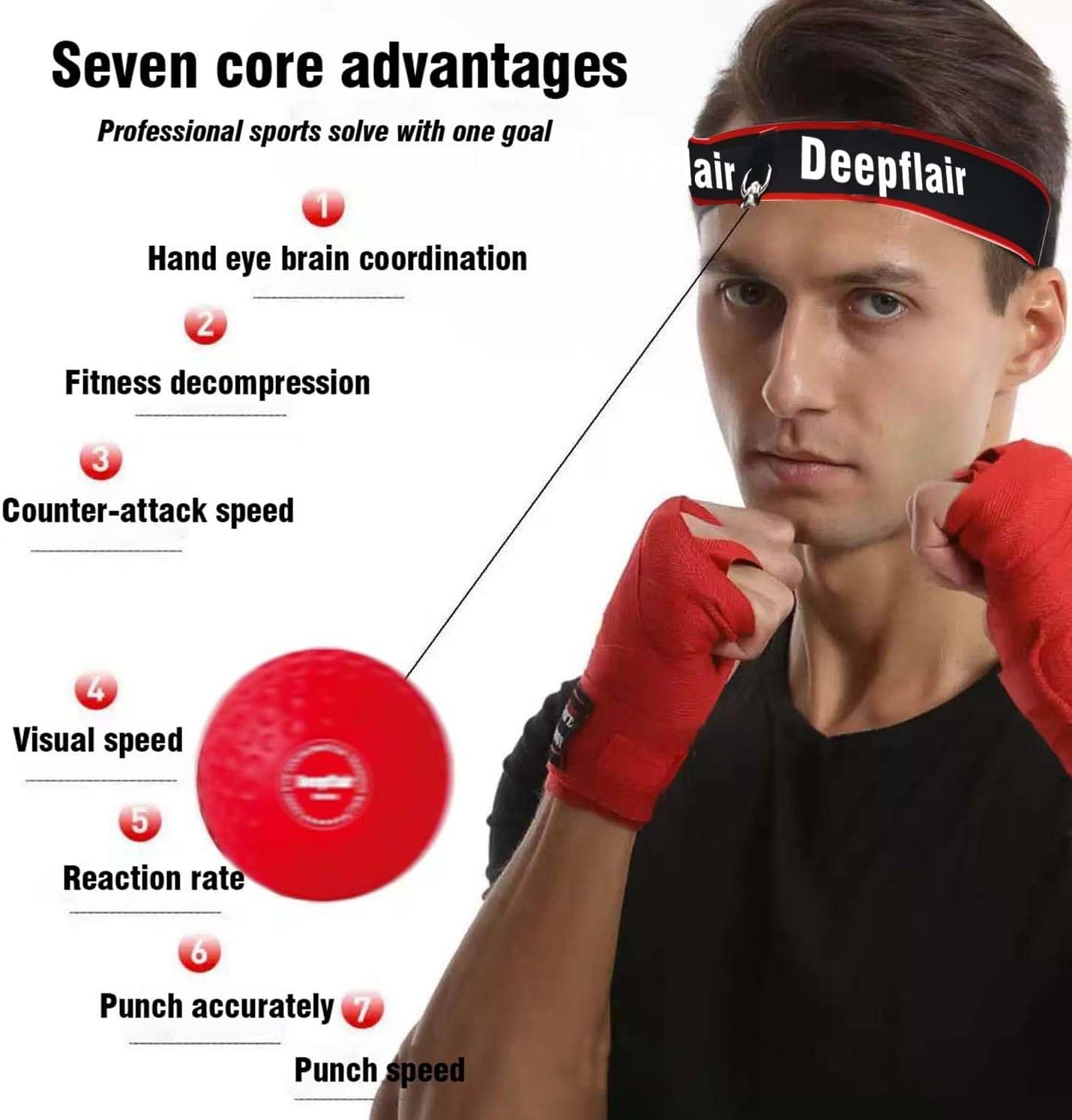 Skiennix Boxing Reflex Balls Set - Adjustable Headband for Enhanced Speed & Hand-Eye Coordination | 4 Pcs