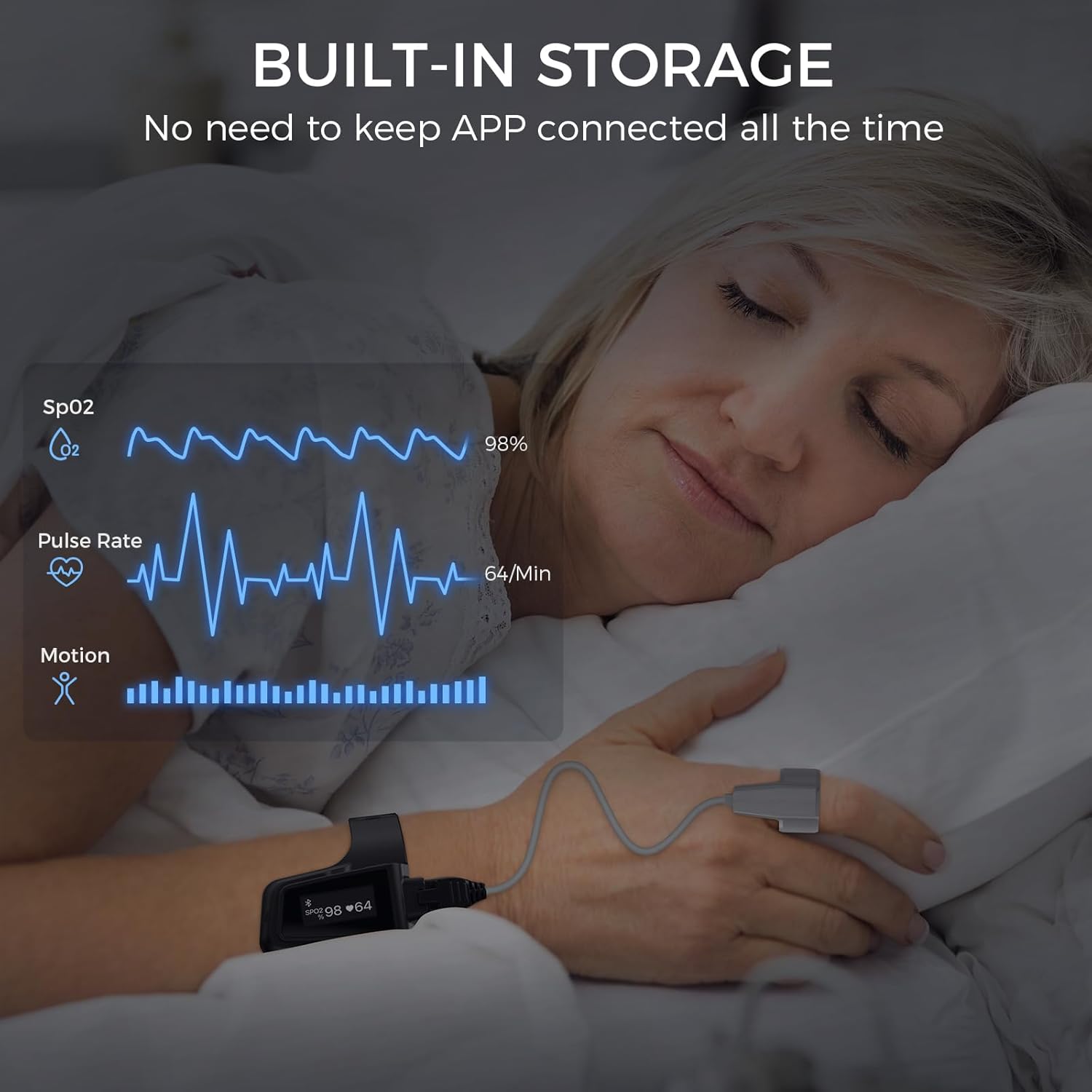 Wellue Wrist Pulse Oximeter - O2 Monitor with 100-Hour Battery Life | Track Blood Oxygen & Pulse Rate