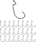 Reaction Tackle Offset EWG Worm Hooks - Super Strong Wide Gap for Texas Rig Soft Plastics | 25 Pack