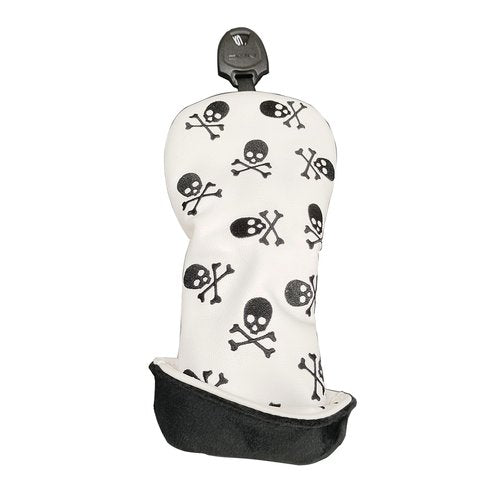 Small Skull and Crossbones Embroidery Golf Hybrid Club Headcover Skeleton UT Cover with Adjustable Number
