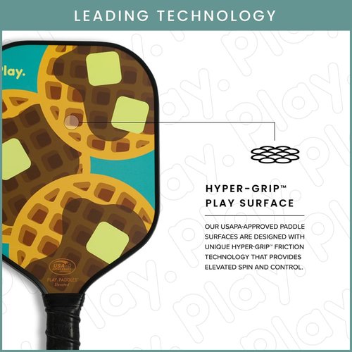 Play Paddles Pickleball Paddle – USAPA Approved Carbon Fiber Pickleball Racket, Polymer Honeycomb Core, Graphite Face, Lightweight with Cushioned Grip, Cute Design
