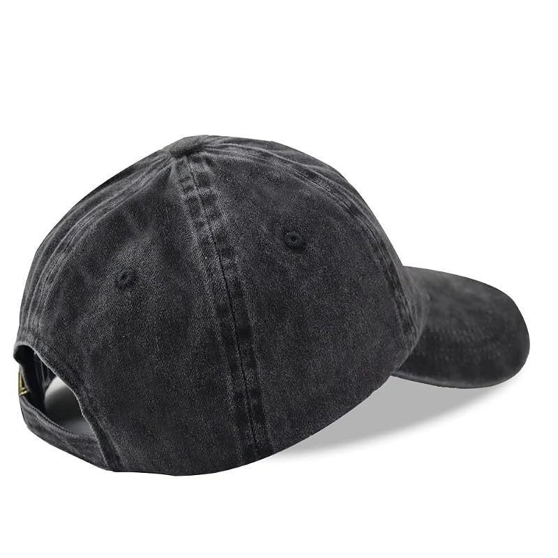 World’s Best Papa Hat for Men - Distressed Cotton Baseball Cap, Black, One Size - Papa Embroidered