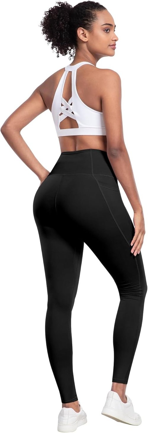 LZYVOO High-Waisted Leggings with Pockets - 6-Pack Soft Tummy Control Yoga Pants for Women