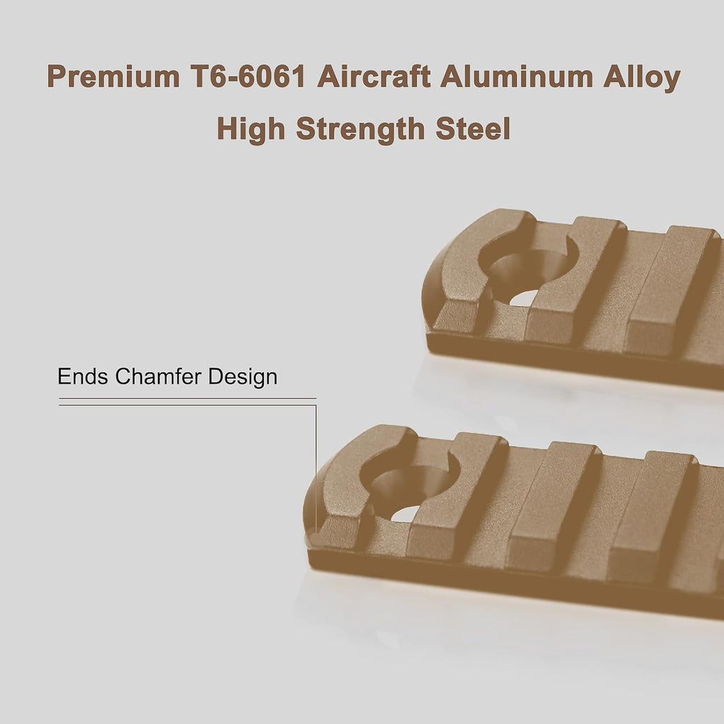 Single Picatinny Aluminum Accessory Rail Set - 3 to 13 Slots with 13 T-Nuts & Screws, 6 Wrenches