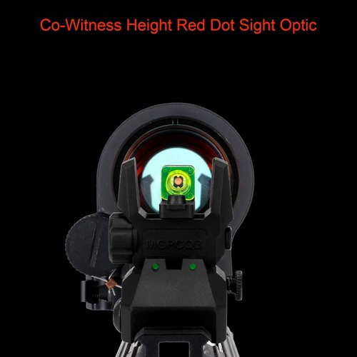 Aecktech Fiber Optic Sights,with Green and Red Full Fiber Optics Dots Polymer Fiber Optics Sights Front and Rear Backup Sights (Big Front Red Rear Green Black)