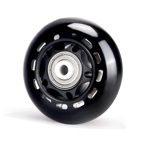 TOBWOLF 8 Pack 64mm 82A Indoor Inline Skate Replacement Wheels, Indoor Skating Wheels with ABEC-7 Bearings, Luggage Wheels, Training Wheels for Scooter - Black