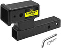 KAIRAY Trailer Hitch Riser Extender - 4" Drop/Riser, 8" & 10" Extension, 2" Shank, 7500lbs Capacity, Matte Black