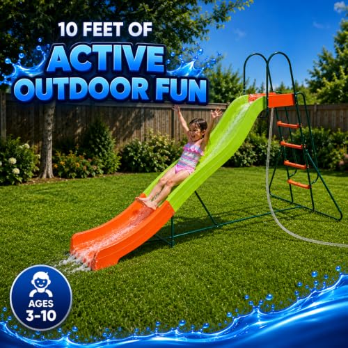 PLATPORTS 10 Ft Water Slide for Kids Indoor & Outdoor, Safe & Easy Assembly