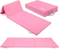 Matladin Folding Gymnastics Mat - 8FT/6FT PU Leather for Yoga, Cheerleading & Martial Arts