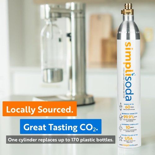 60L CO2 Canister Cylinders - Compatible With Sodastream, Ninja Thirsti & Philips - 14.5 oz, Set of 2