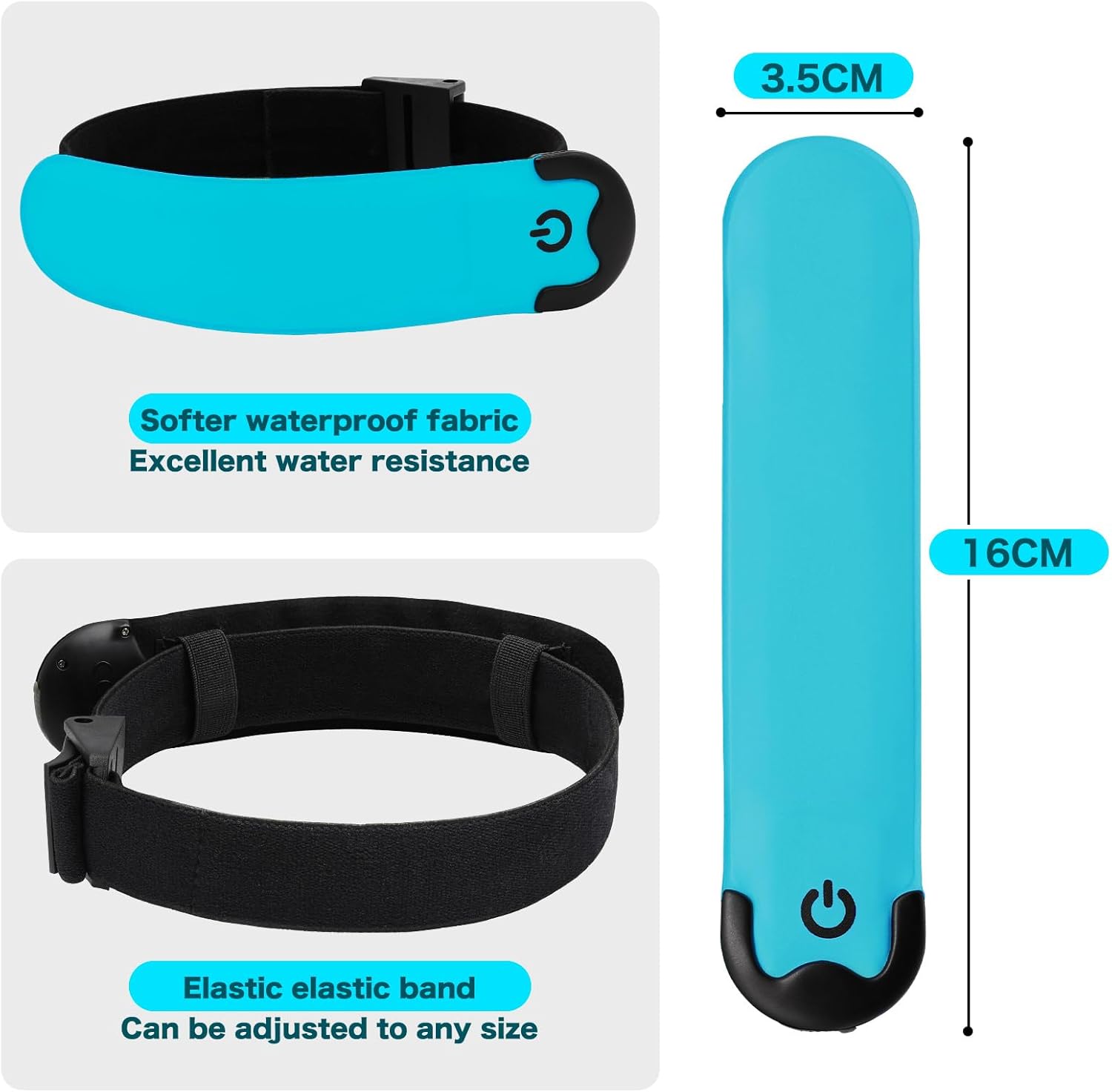 Skiennix LED Armband | High Visibility USB Rechargeable Wristbands - 2 Pack, Adjustable & Waterproof for Night Running