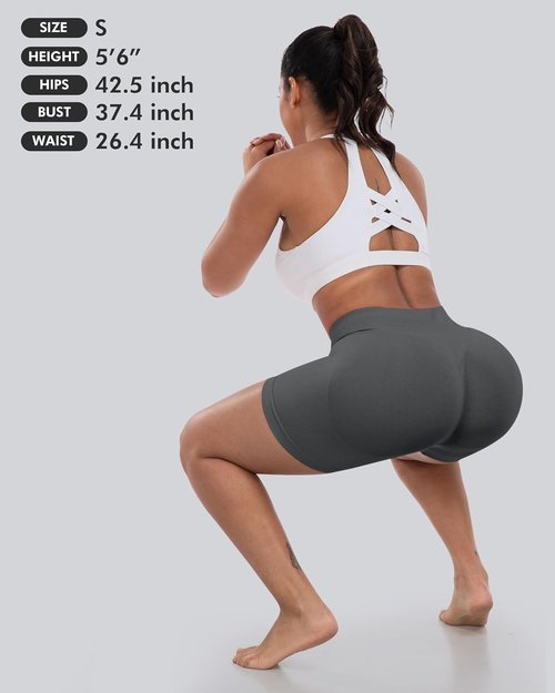 CHRLEISURE High Waisted Biker Shorts - Butt Lifting Seamless Gym Set | 4-Piece Collection