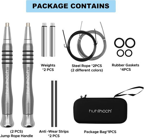 High Speed Jump Rope - Weighted Design with 360° Rotation | Includes 2 Speed Cables for Optimal Fitness Training