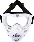 LJDJ Motorcycle Goggles - Anti-UV Removable Face Mask for Dirt Bike & ATV Riding | Adjustable Offroad Eyewear