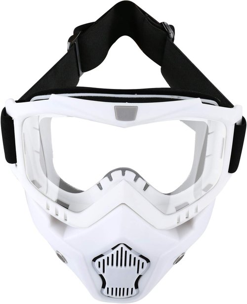 LJDJ Motorcycle Goggles - Anti-UV Removable Face Mask for Dirt Bike & ATV Riding | Adjustable Offroad Eyewear
