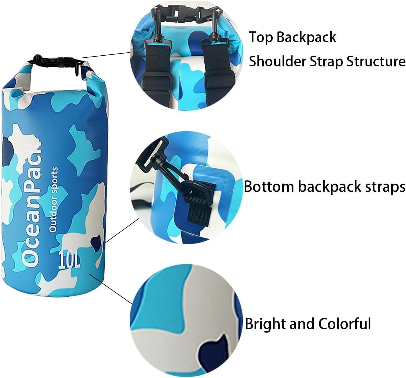 Skiennix Waterproof Dry Bag - Lightweight Roll Top Storage for Travel, Swimming, Kayaking | 5L/10L/20L