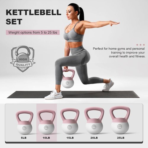 Nealfit Soft Kettlebell - Anti-Slip Fitness Weights for Home Gym | 5LB, 10LB, 15LB, 20LB, 25LB