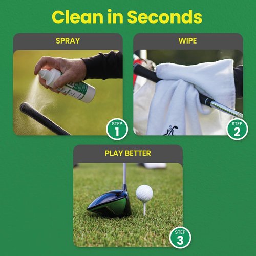 Brampton Golf Grip Cleaner, Works on Balls & Club Head Grooves, Restores Tackiness, Removes Dirt & Oil, Grip Spray for Golf, Tennis, Baseball, Football, & More, No PFAS or Ammonia, 8oz