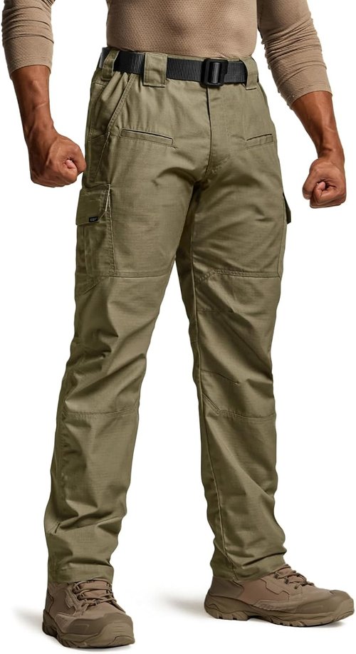 CQR Men's Tactical Pants - Lightweight Water Resistant Ripstop Cargo for Hiking & Outdoor Use