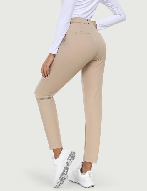 IUGA Stretchy Work Pants - Women's 7/8 Ankle Golf Pants | Pull-On Business Casual with Pockets