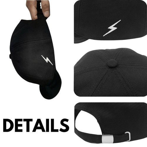 XXL Up-Turn Short Brim Baseball Cap for Men Short Bill Trucker Hat Casual Peaked Cap (US, Alpha, XX-Large, Black)