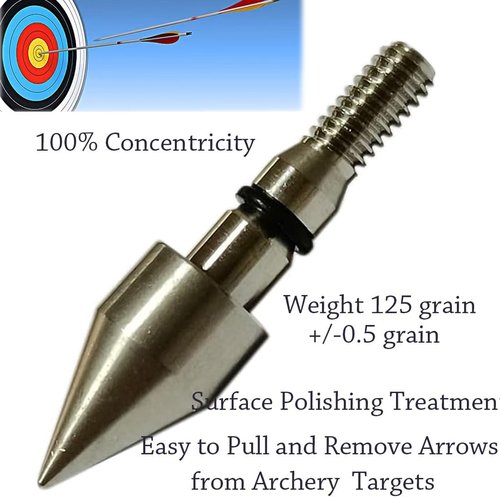 100 Grain Stainless Steel Archery Field Points Arrow Bullet pionts with Arrow Pedesta for Target Practice (12 Pack) by Yeseje