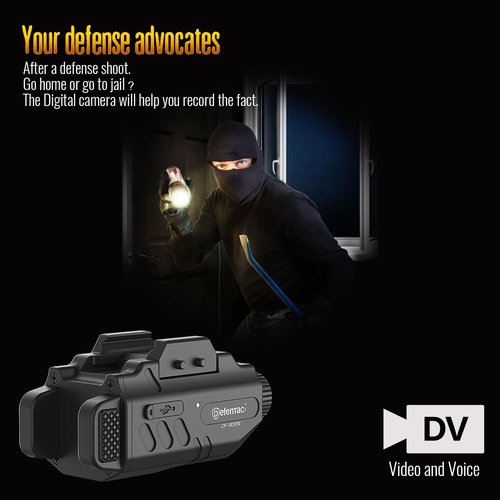 Defentac 500 Lumens Pistol Light Laser Combo with HD 1080P Camera is Compatible with Picatinny Rail, Rechargeable Tactical Flashlight and Green Laser Sight with Strobe/Momentary