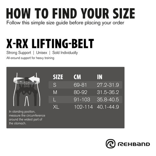 Rehband Weight Lifting Belt - Weightlifting Belt for Men & Women, Deadlift Belt, Powerlifting Belt, Bodybuilding & Weight Lifting Belt Unisex, Heavy Duty Gym Belt