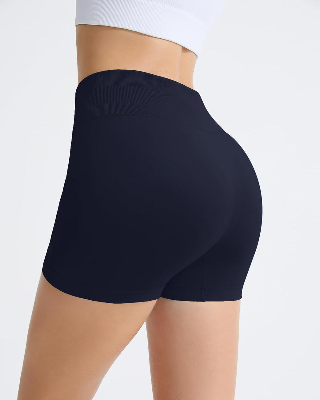 RIOJOY Gym Shorts - 4'' Seamless Workout Shorts for Women | Tummy Control & No Front Seam Design