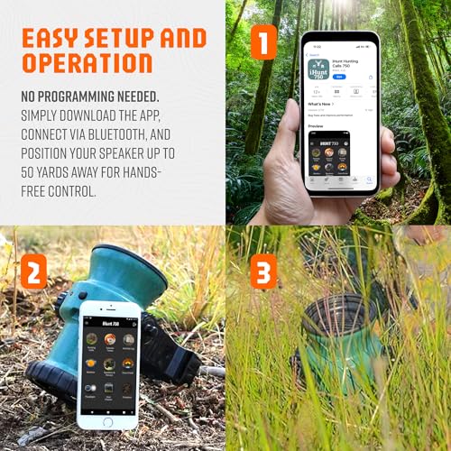 iHunt Electronic Game Call & Bluetooth Speaker Combo with App, 750 Animal Calls, Rugged & Portable