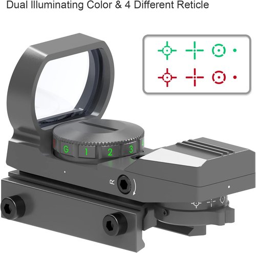 Feyachi Reflex Sight - Adjustable Reticle with Red & Green Options | Versatile 4 Styles