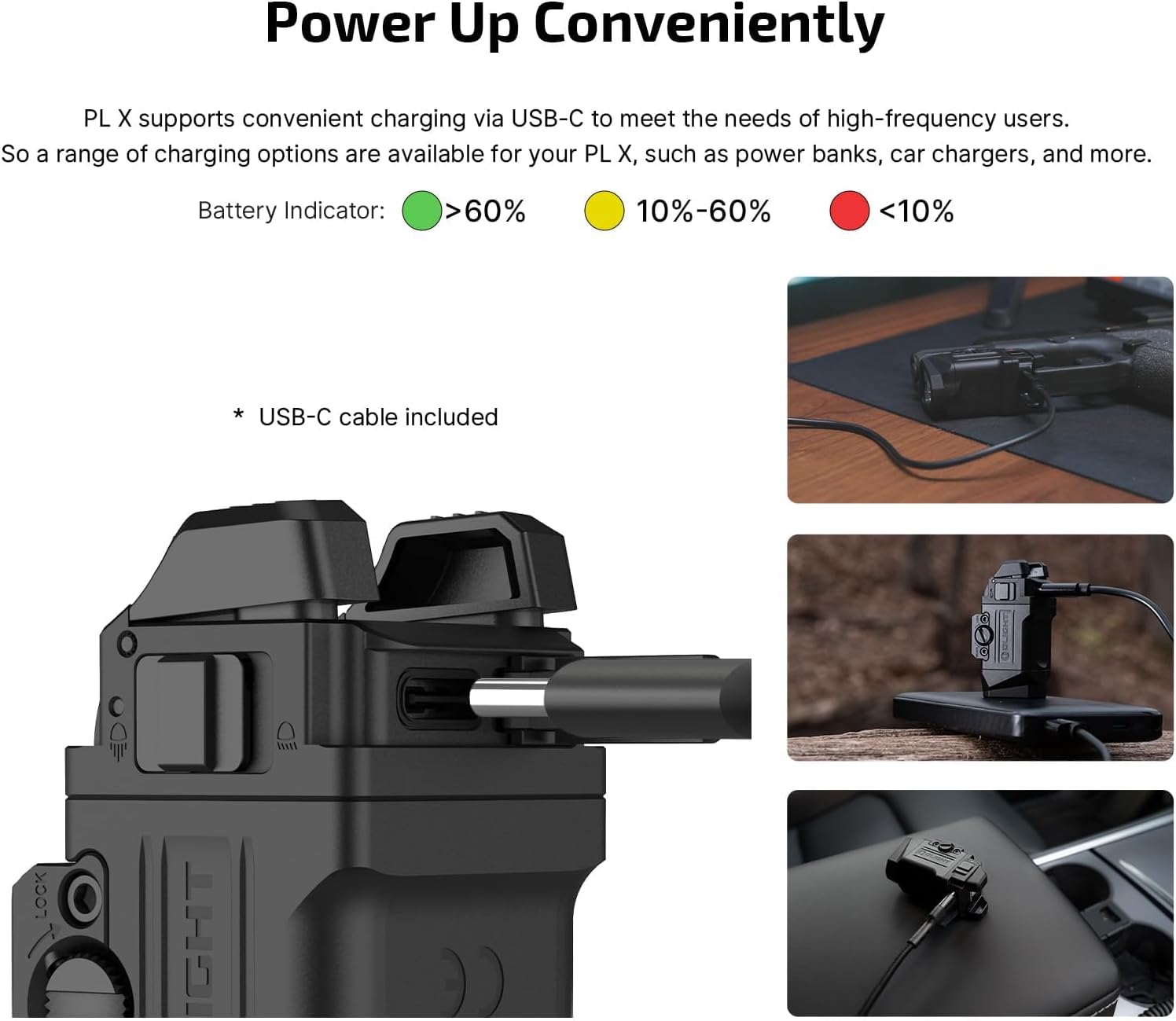 OLIGHT PL X Tactical Flashlight - Rechargeable USB-C Dual Beams with 22,500 Candelas & 1,200 Lumens | Matte Black